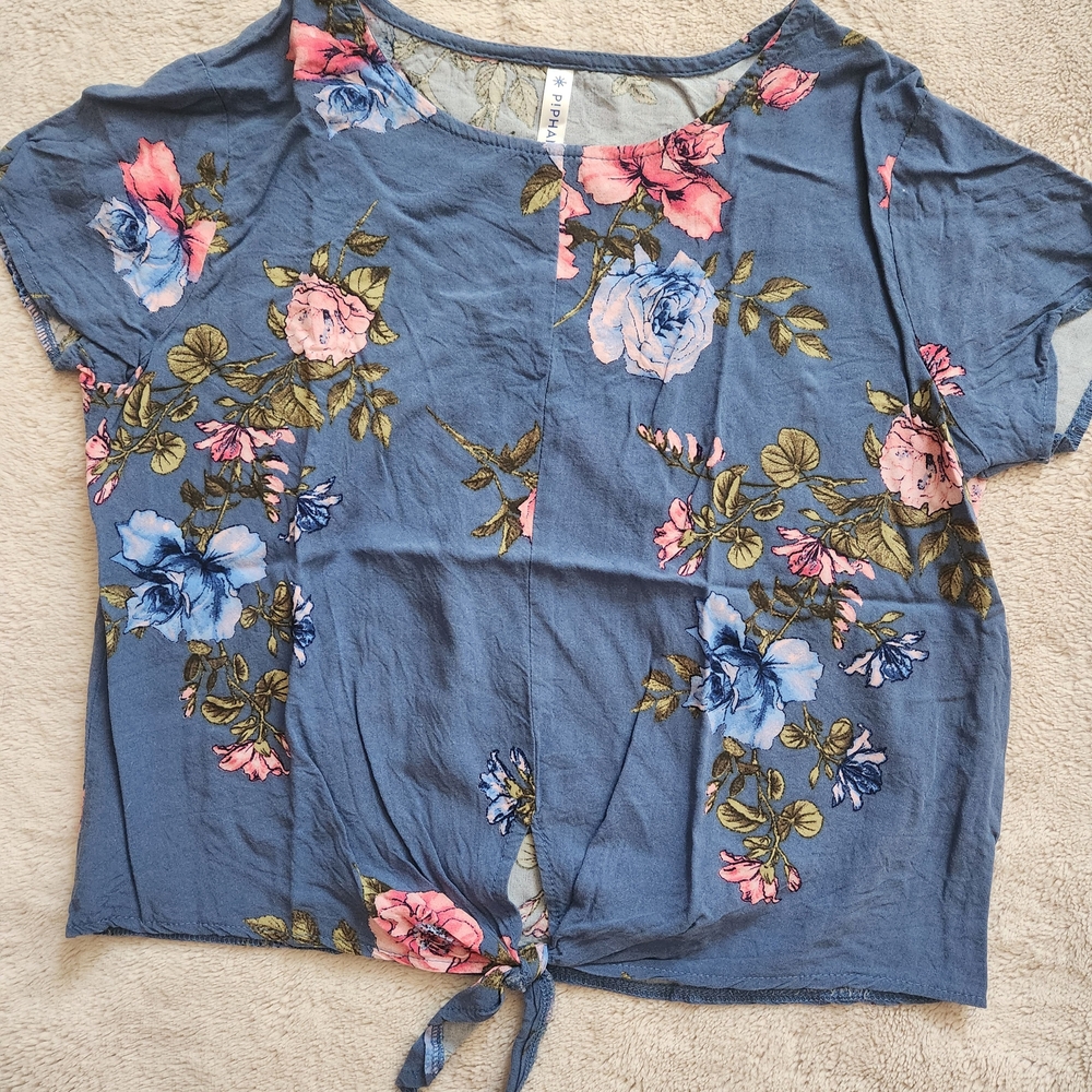 Floral Blue Women's Top